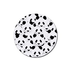 Panda Pattern Rubber Coaster (round)  by Valentinaart