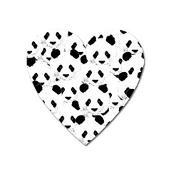 Panda Pattern Heart Magnet by Valentinaart