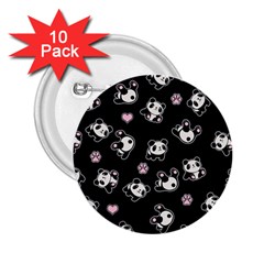 Panda Pattern 2 25  Buttons (10 Pack)  by Valentinaart