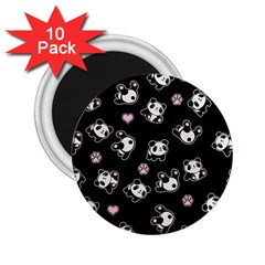 Panda Pattern 2 25  Magnets (10 Pack)  by Valentinaart