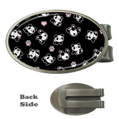 Panda Pattern Money Clips (oval)  by Valentinaart