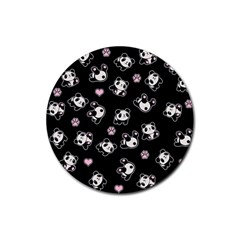 Panda pattern Rubber Round Coaster (4 pack) 