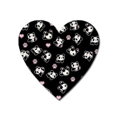 Panda pattern Heart Magnet