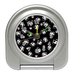 Panda Pattern Travel Alarm Clocks by Valentinaart