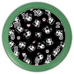 Panda Pattern Color Wall Clocks by Valentinaart