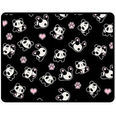 Panda Pattern Fleece Blanket (medium)  by Valentinaart