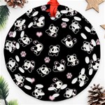 Panda pattern Ornament (Round Filigree) Front