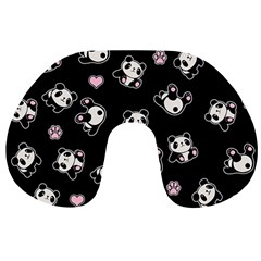 Panda Pattern Travel Neck Pillows by Valentinaart