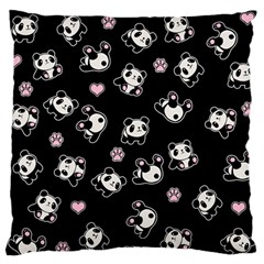 Panda Pattern Standard Flano Cushion Case (one Side) by Valentinaart