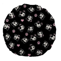 Panda pattern Large 18  Premium Flano Round Cushions