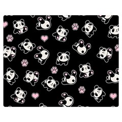 Panda Pattern Double Sided Flano Blanket (medium)  by Valentinaart