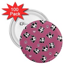 Panda Pattern 2 25  Buttons (100 Pack)  by Valentinaart