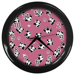 Panda Pattern Wall Clocks (black) by Valentinaart