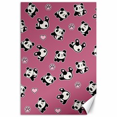 Panda Pattern Canvas 24  X 36  by Valentinaart