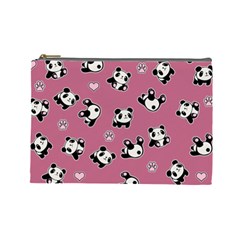 Panda Pattern Cosmetic Bag (large)  by Valentinaart