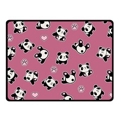 Panda Pattern Fleece Blanket (small) by Valentinaart