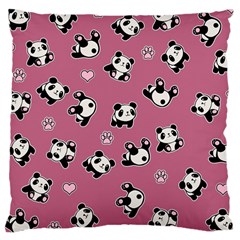 Panda Pattern Large Cushion Case (one Side) by Valentinaart