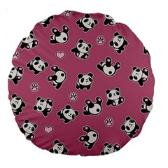 Panda Pattern Large 18  Premium Round Cushions by Valentinaart