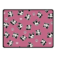 Panda Pattern Double Sided Fleece Blanket (small)  by Valentinaart