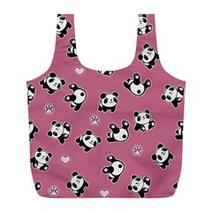 Panda Pattern Full Print Recycle Bags (l)  by Valentinaart