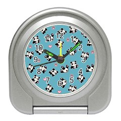 Panda Pattern Travel Alarm Clocks by Valentinaart