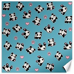 Panda Pattern Canvas 20  X 20   by Valentinaart