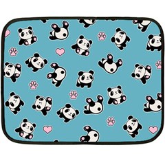 Panda Pattern Fleece Blanket (mini) by Valentinaart