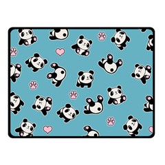 Panda Pattern Fleece Blanket (small) by Valentinaart