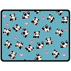 Panda Pattern Double Sided Fleece Blanket (large)  by Valentinaart