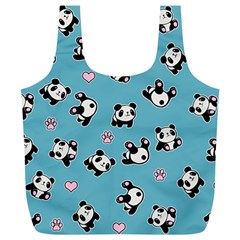 Panda Pattern Full Print Recycle Bags (l)  by Valentinaart