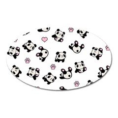 Panda Pattern Oval Magnet by Valentinaart