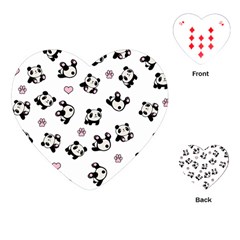 Panda Pattern Playing Cards (heart)  by Valentinaart