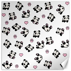 Panda Pattern Canvas 20  X 20   by Valentinaart