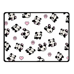 Panda Pattern Fleece Blanket (small) by Valentinaart