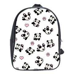 Panda Pattern School Bag (xl) by Valentinaart