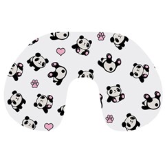 Panda Pattern Travel Neck Pillows by Valentinaart