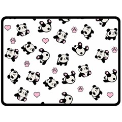 Panda Pattern Double Sided Fleece Blanket (large)  by Valentinaart