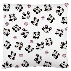 Panda Pattern Large Flano Cushion Case (two Sides) by Valentinaart