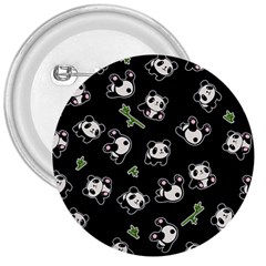 Panda Pattern 3  Buttons by Valentinaart