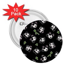 Panda Pattern 2 25  Buttons (10 Pack)  by Valentinaart