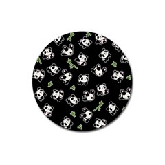 Panda Pattern Magnet 3  (round) by Valentinaart