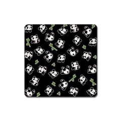 Panda Pattern Square Magnet by Valentinaart