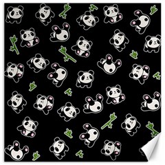 Panda Pattern Canvas 16  X 16   by Valentinaart