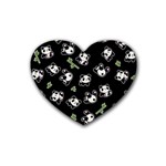 Panda pattern Rubber Coaster (Heart)  Front