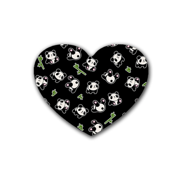 Panda pattern Rubber Coaster (Heart) 