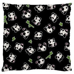 Panda Pattern Large Cushion Case (two Sides) by Valentinaart