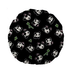 Panda Pattern Standard 15  Premium Round Cushions by Valentinaart