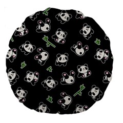 Panda Pattern Large 18  Premium Round Cushions by Valentinaart