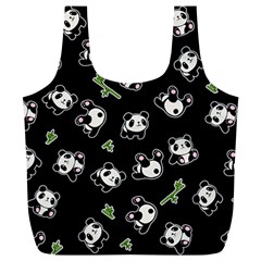 Panda Pattern Full Print Recycle Bags (l)  by Valentinaart