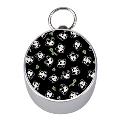 Panda Pattern Mini Silver Compasses by Valentinaart